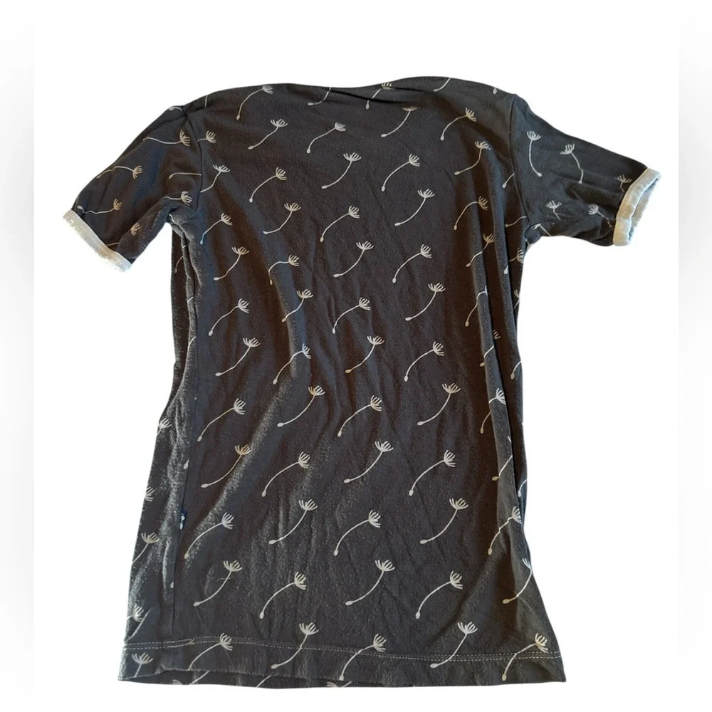Kickee Pants Charcoal Pajama Set with Leaf Pattern